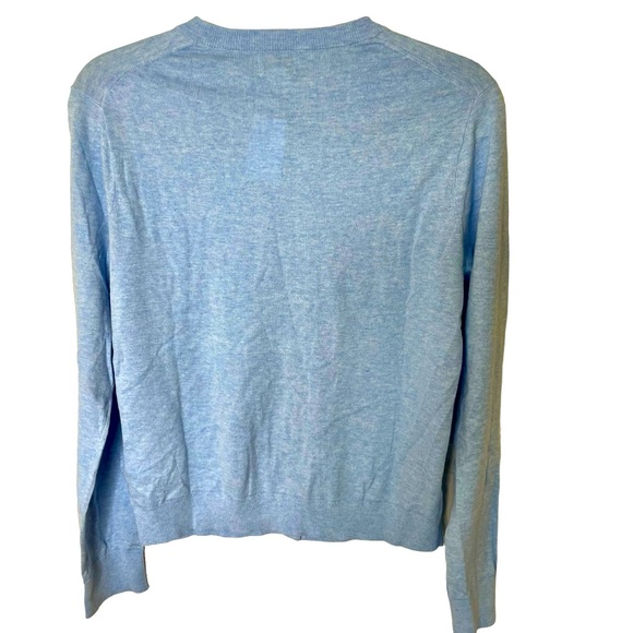 NEW J. Crew Factory Cornflower Blue Cotton Classic Cardigan Sweater Size Large - Picture 2 of 5